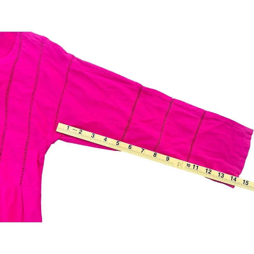 Catherine Malandrino Pink Cotton Tassel Hem Boho Dress - Size Small - Picture 9 of 10